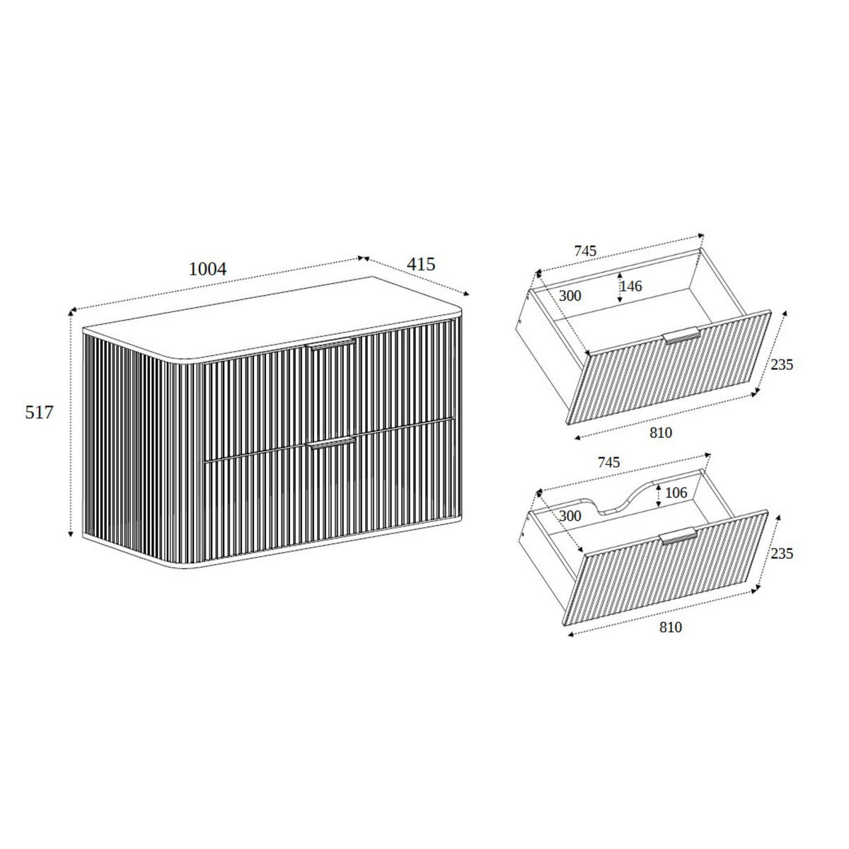 BADEZIMMERSCHRANK, Gold Craft Eiche, Schwarze Griffe, 41,5 x 100 x 51,7 cm - Eichefarben/Schwarz, Holzwerkstoff/Kunststoff (100/51.7/41.5cm) - 3XE LIVING