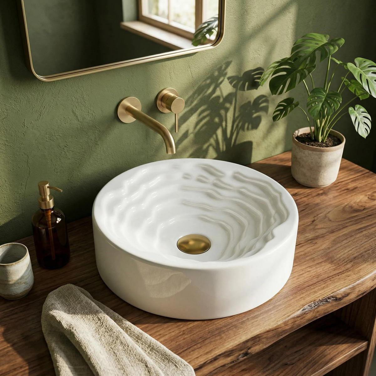 AUFSATZWASCHBECKEN Rea Calla - Weiß, Keramik (42/13/42cm) - REA