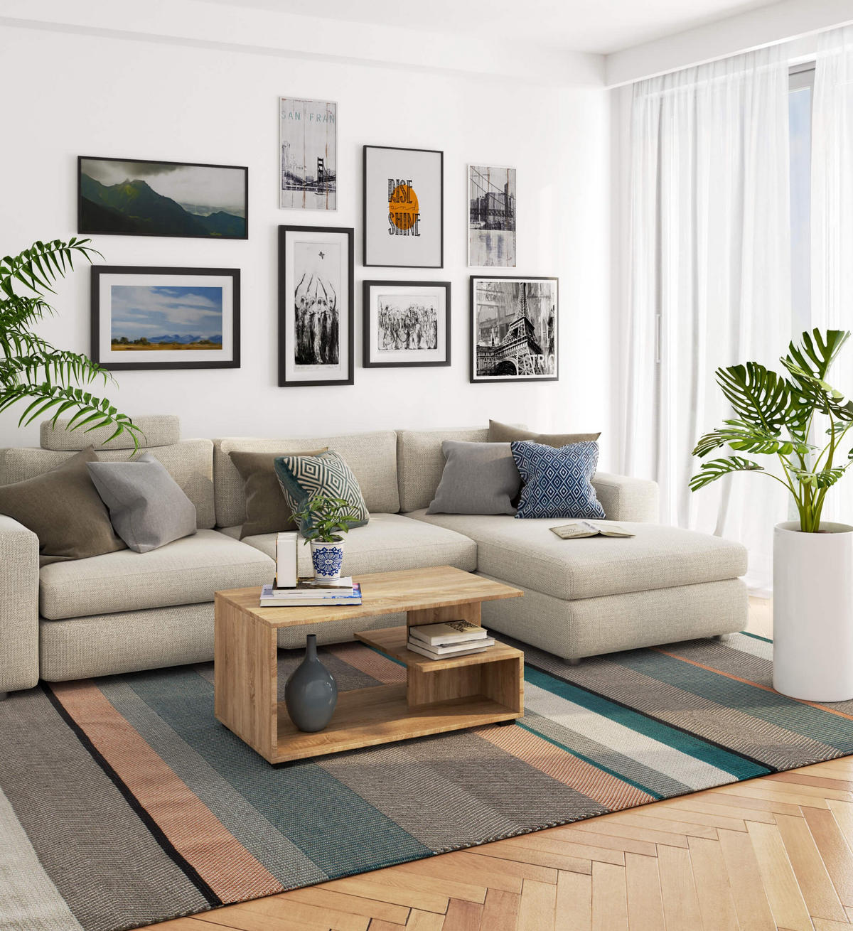 COUCHTISCH Sonoma Eiche 90x51x45 cm - Sonoma Eiche, Holzwerkstoff (51/90/45cm) - Akord