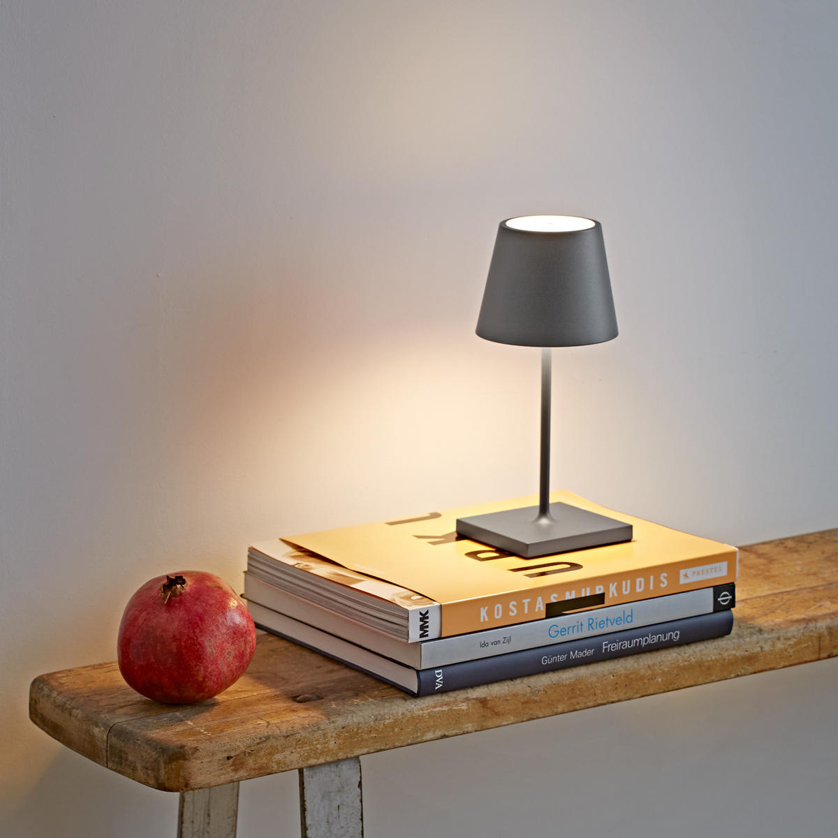 LED Akku-Tischlampe, Nuindie mini 3.0 6er-Set mit Ladestation, graphitgrau - Grau, Metall (25/10/25cm) - Sigor