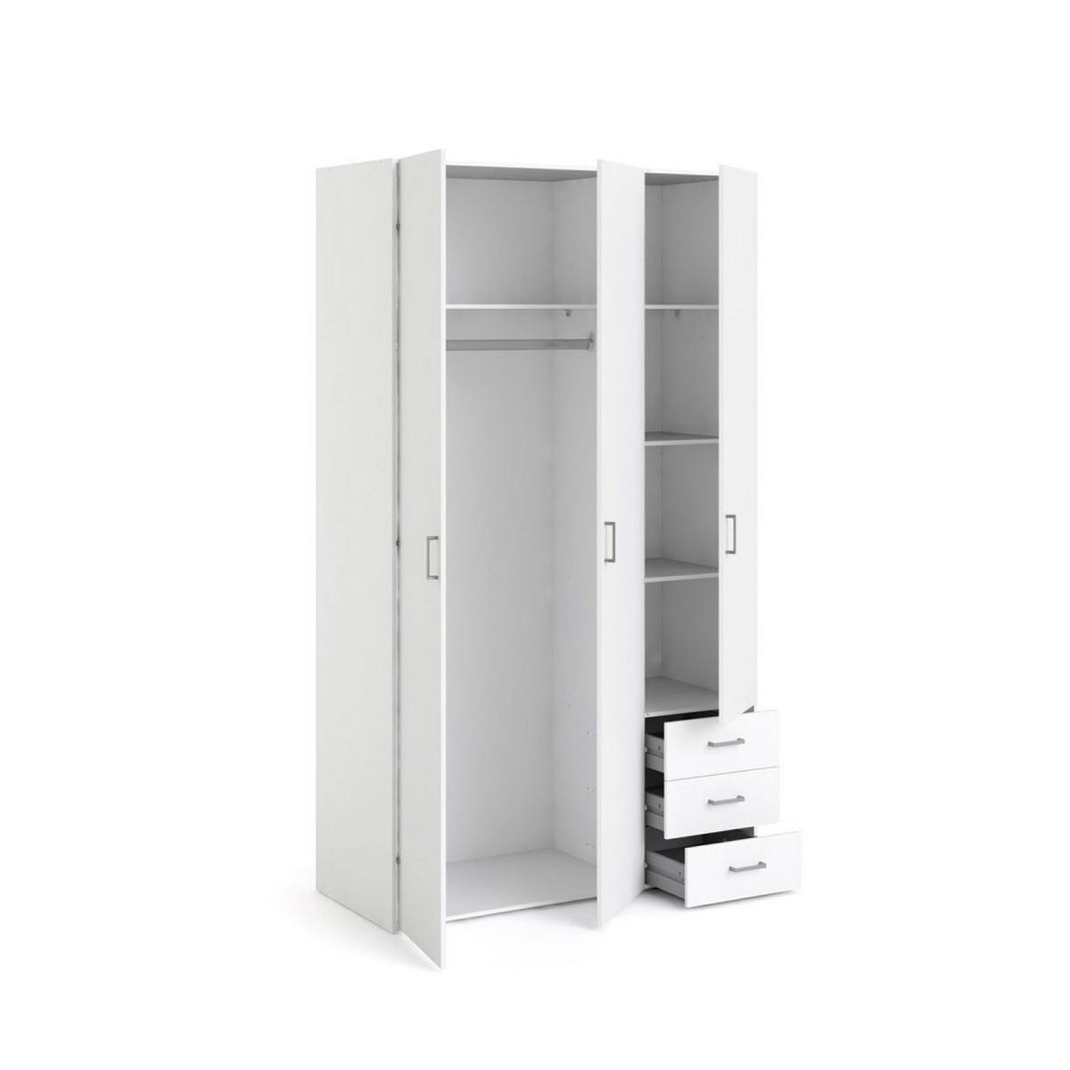 KLEIDERSCHRANK weiß - Weiß, Holzwerkstoff (116/200/50cm) - ebuy24