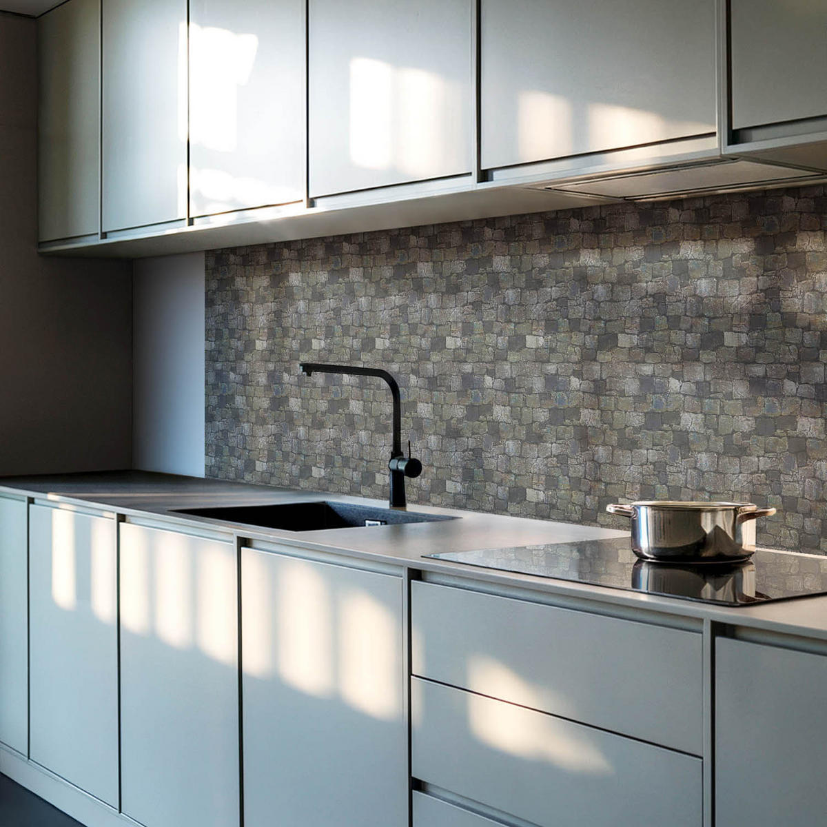 WANDPANEEL 120x60 cm selbstklebend Rocassa - Grau, Kunststoff (60/1.6/120cm) - Wallfluent