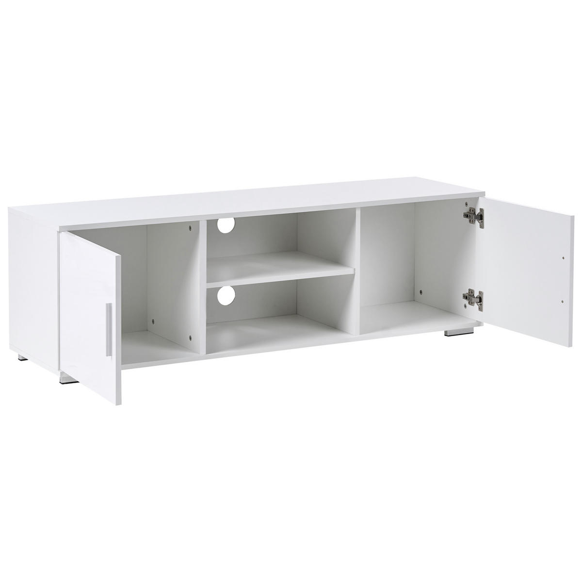 TV STOLEK Bílý Chilliwack - bílá/tmavě šedá, kompozitní dřevo (140/42/40cm) - Beliani