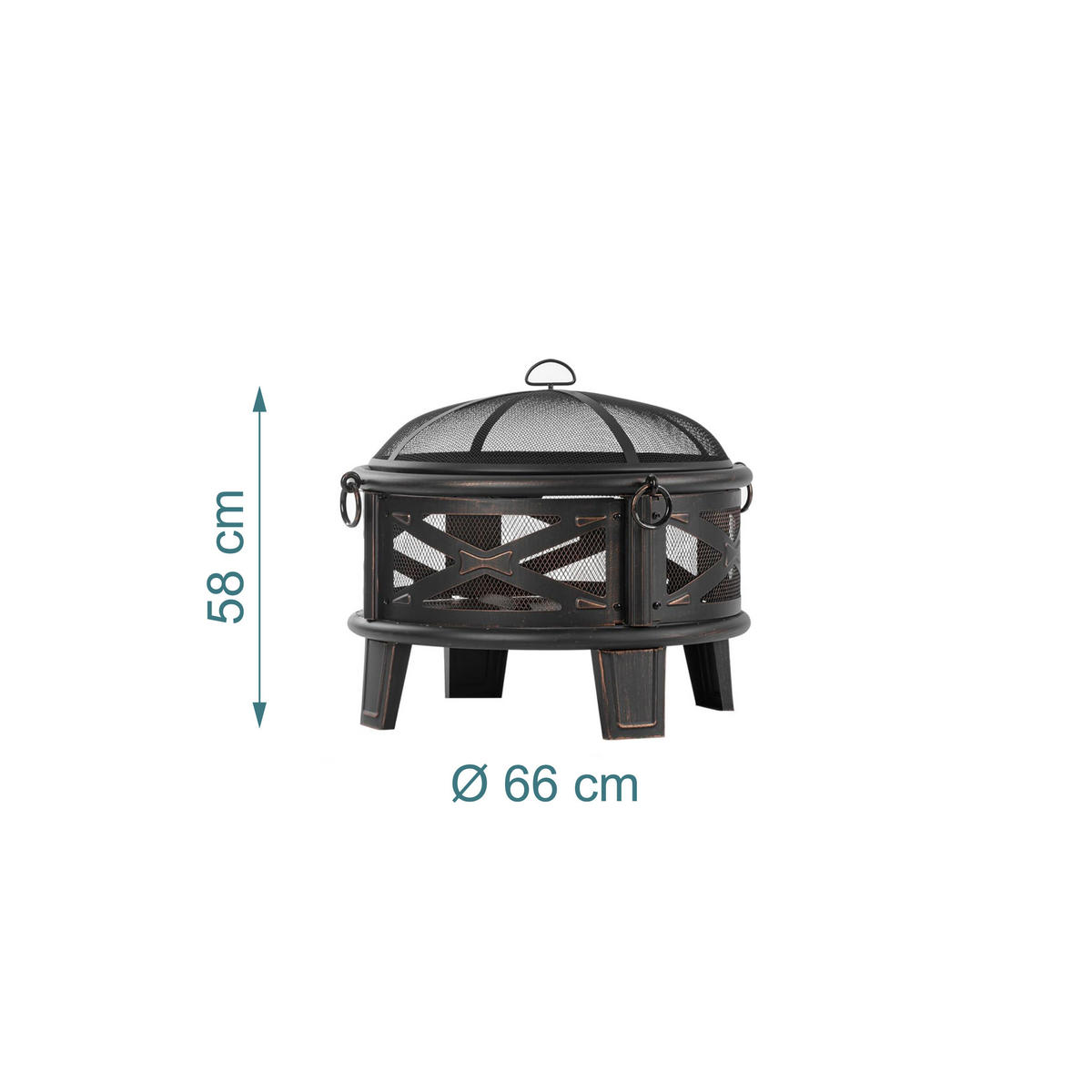 FEUERSCHALE - Schwarz, Metall (66/58/66cm) - Relaxdays