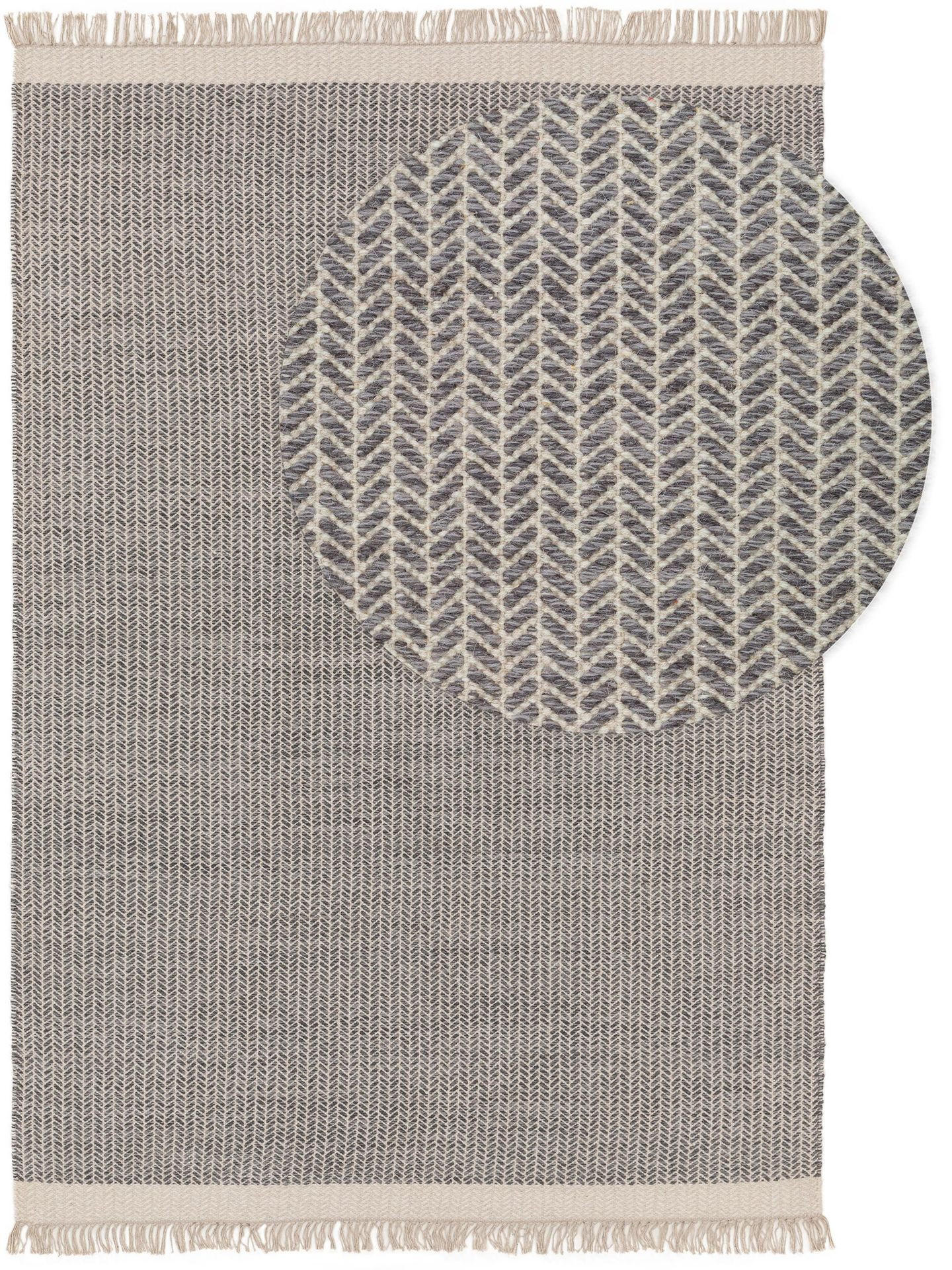 WOLLTEPPICH Kim Grau 160x230 cm - Grau, Textil (160/1cm) - KUNSTLOFT
