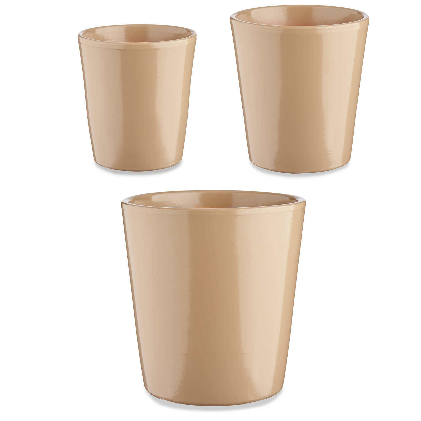 BLUMENTÖPFE Keramik Conical 3er-Set - Beige, Keramik (22.5/21cm)