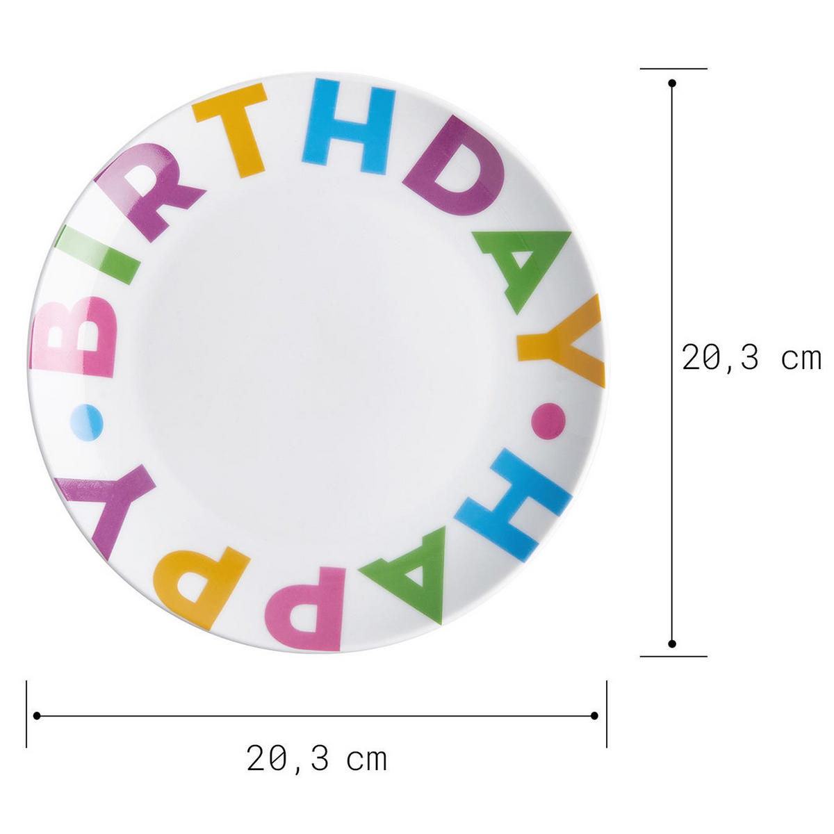 TELLER Happy Birthday - Blau/Gelb, Keramik (20/20/2cm) - Butlers
