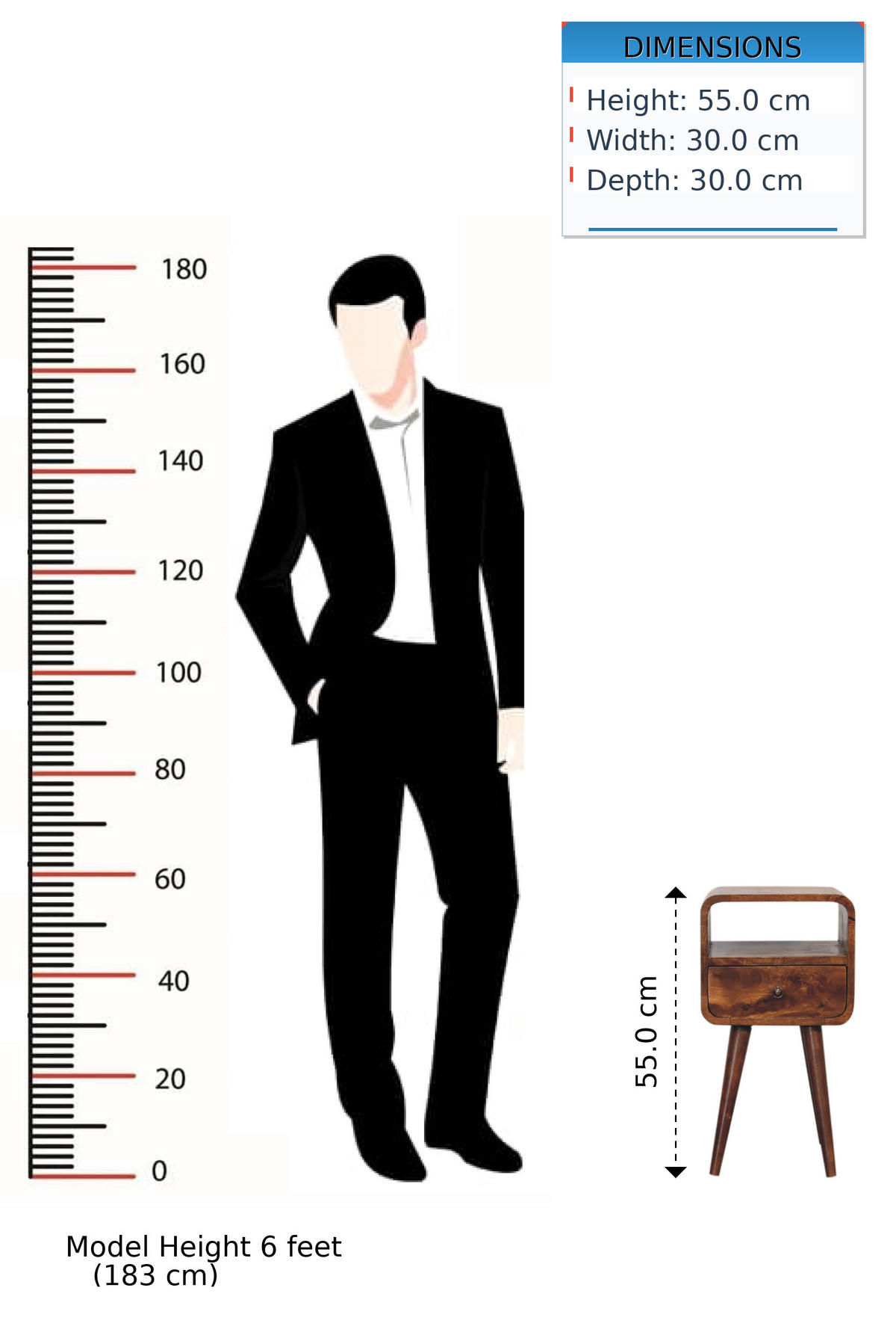 NACHTTISCH mit 1 Schublade, 1 Offener Ablage, Braun - Messingfarben/Braun, Holz/Metall (30/55/30cm) - Artisan Furniture
