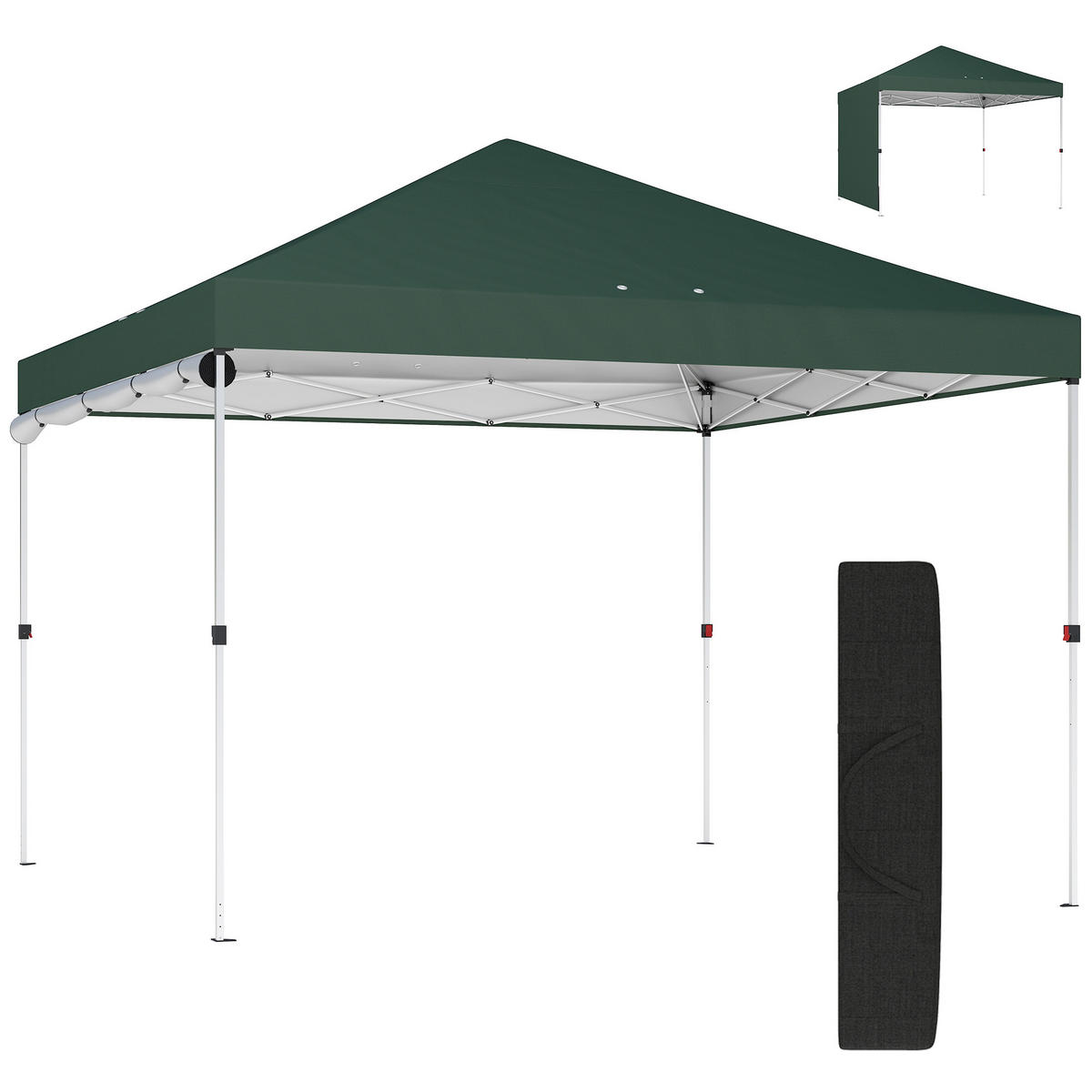 POP-UP-FALTZELT, 3×3m, grün - Dunkelgrün, Textil (293/270/293cm) - Vallsero