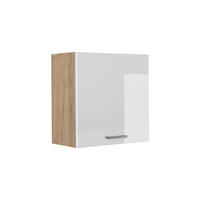 DULAP DE PERETE R-Line, Alb lucios ridicat/Stejar auriu, 60 cm cu 1 ușă - stejar miere/alb lucios, compozit lemnos (60/60/31cm) - Vicco