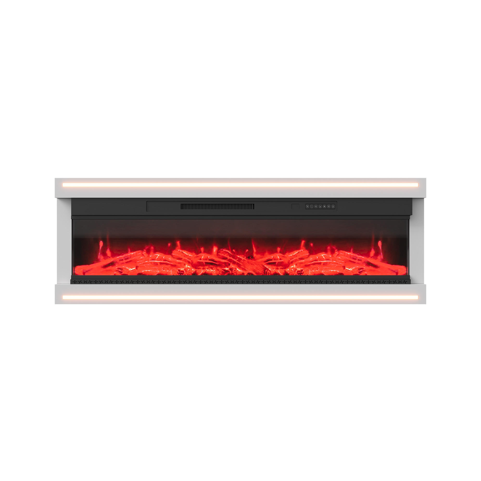 EuroLiving ELEKTRICKÝ krb 60" s vysokým leskem, LED plameny, 12 barev, dálkové ovládání, ambientní osvětlení
