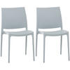 GARTENSTUHL 2er Set Kunststoff hellgrau - Hellgrau, Kunststoff (44/81/50cm) - CLP