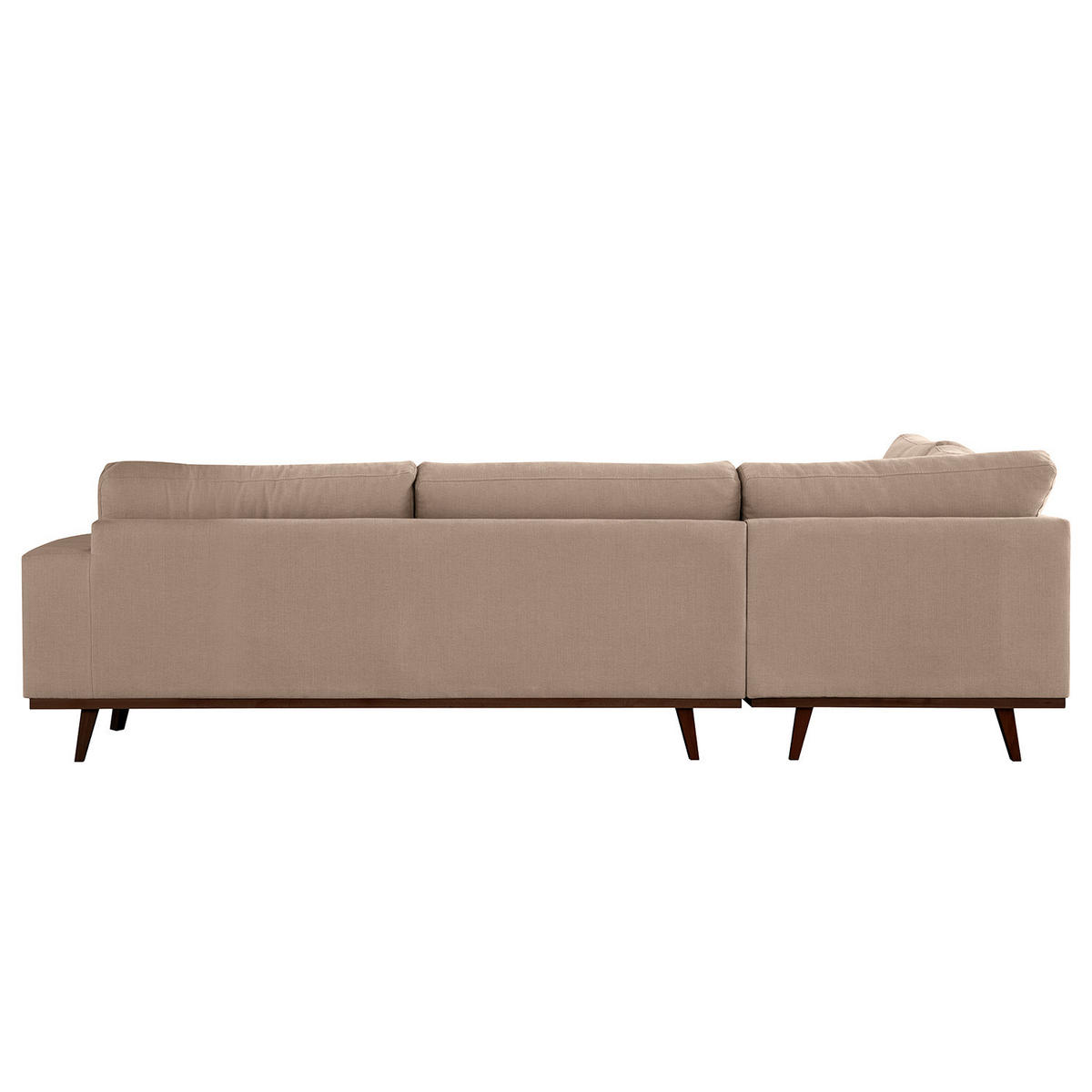 ECKSOFA mit Ottomane - Taupe/Buchefarben, Buchenholz/Textil (287/219cm) - home24