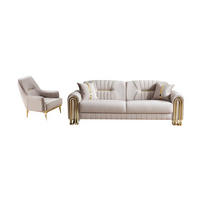 SITZGARNITUR Bogota, Beige Stellvariante 3+1 - Beige, Holzwerkstoff/Metall (240/87/98cm)