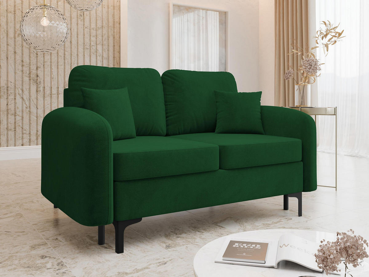 SCHLAFSOFA Venice Small - Schwarz/Grün, Holz/Textil (157/96/94cm) - MIRJAN24