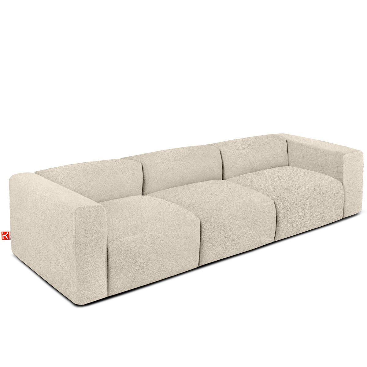 3-SITZER SOFA BUFFO, Hellbeige - Beige, Holz/Holzwerkstoff (290/73/96cm) - KONSIMO®