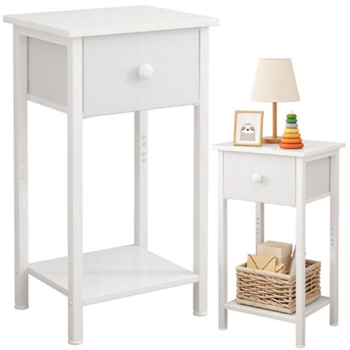NACHTTISCH, weiß 38/28/61 cm - Weiß, Holzwerkstoff (38/61/28cm)
