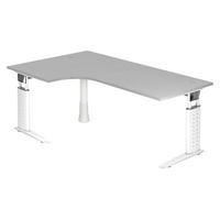 SCHREIBTISCH Serie-U 120/200/74 cm in Grau/Weiß - Weiß/Grau, Holzwerkstoff (120/200/74cm) - bümö