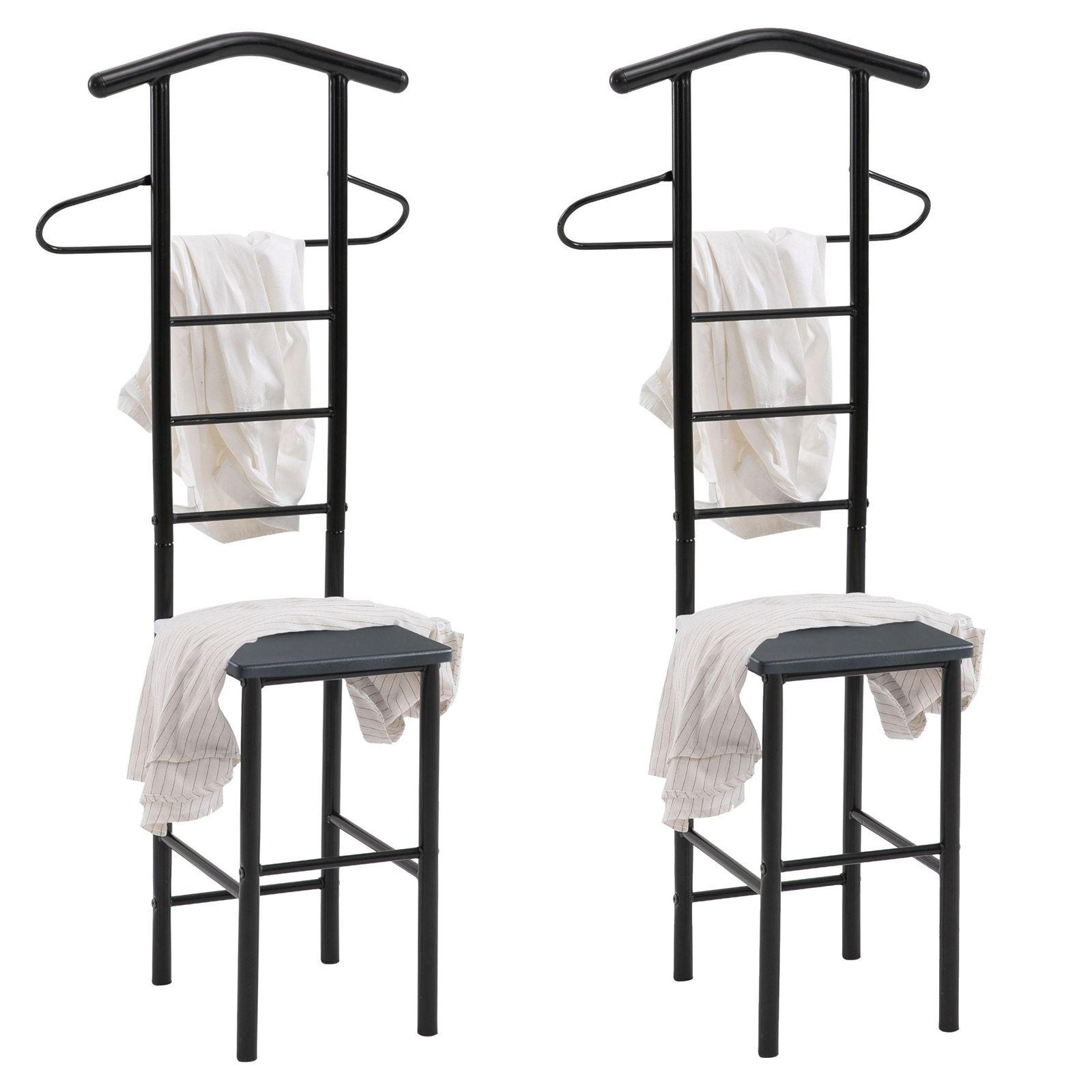 HERRENDIENER JIVO 2ER-SET - Schwarz, Metall (53/121/47cm) - CARO-Möbel