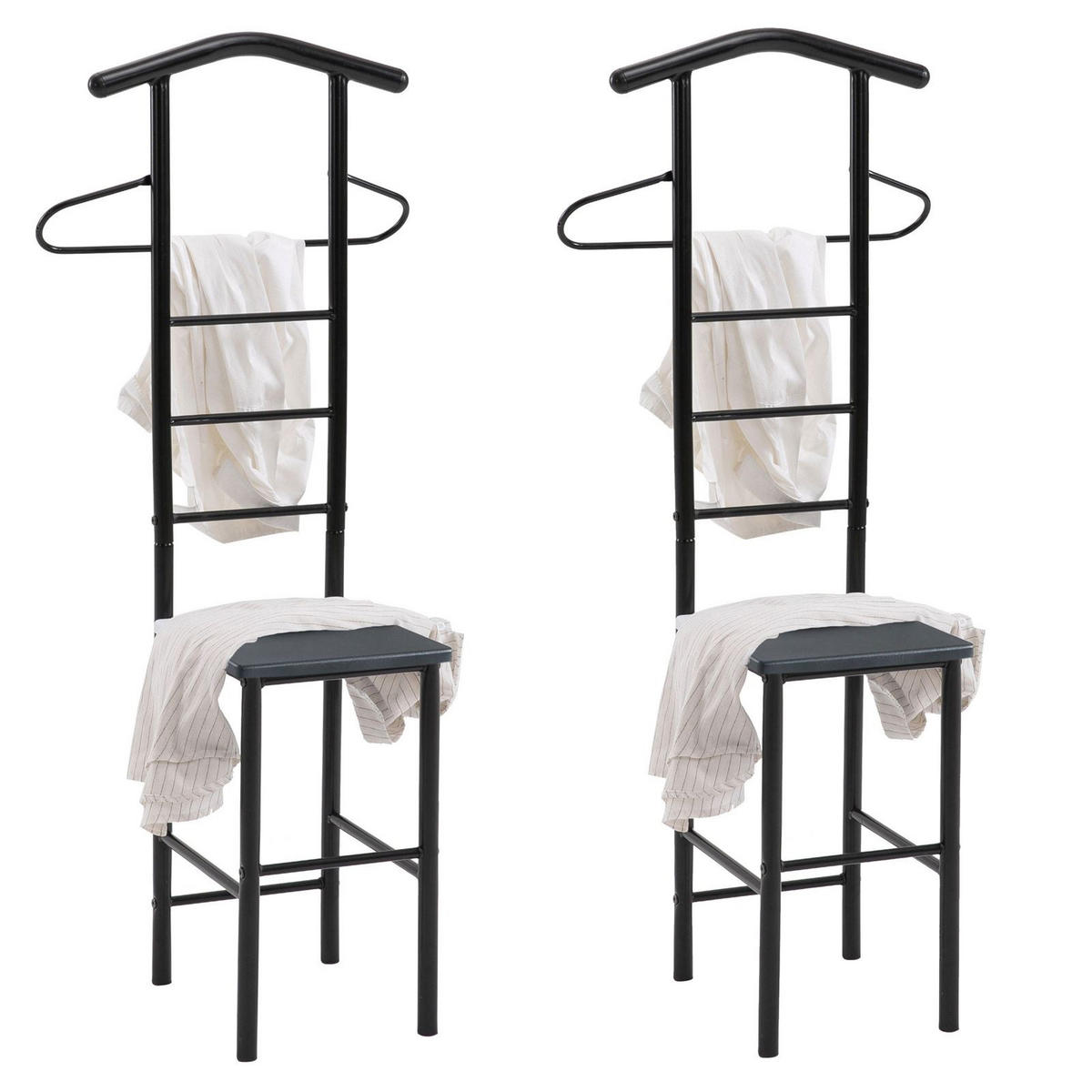 HERRENDIENER JIVO 2ER-SET - Schwarz, Metall (53/121/47cm) - CARO-Möbel