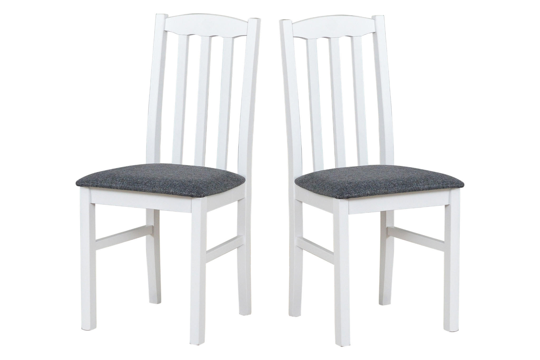 STUHL 2er Set Bos 12 Weiss, hygge 96 - Weiß/Grau, Holz (43/94/40cm) - Leaf Design
