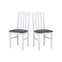 STUHL 2er Set Bos 12 Weiss, hygge 96 - Weiß/Grau, Holz (43/94/40cm) - Leaf Design