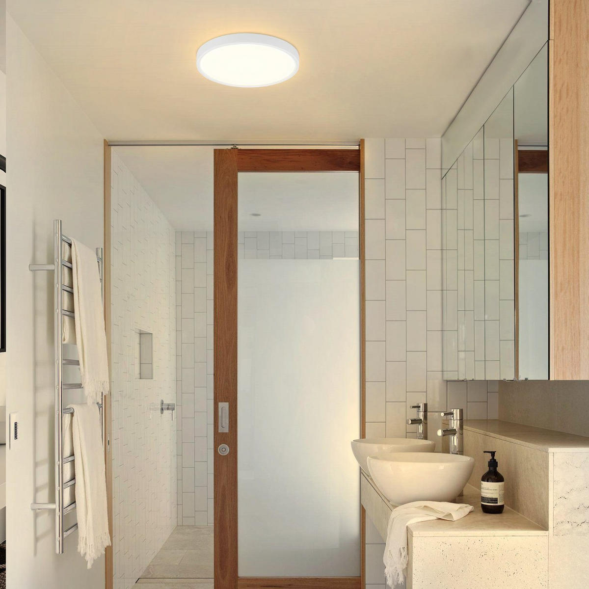 LED DECKENLEUCHTE Flach 17/17/2.5 - Weiß, Kunststoff (17/17/5cm) - Nettlife