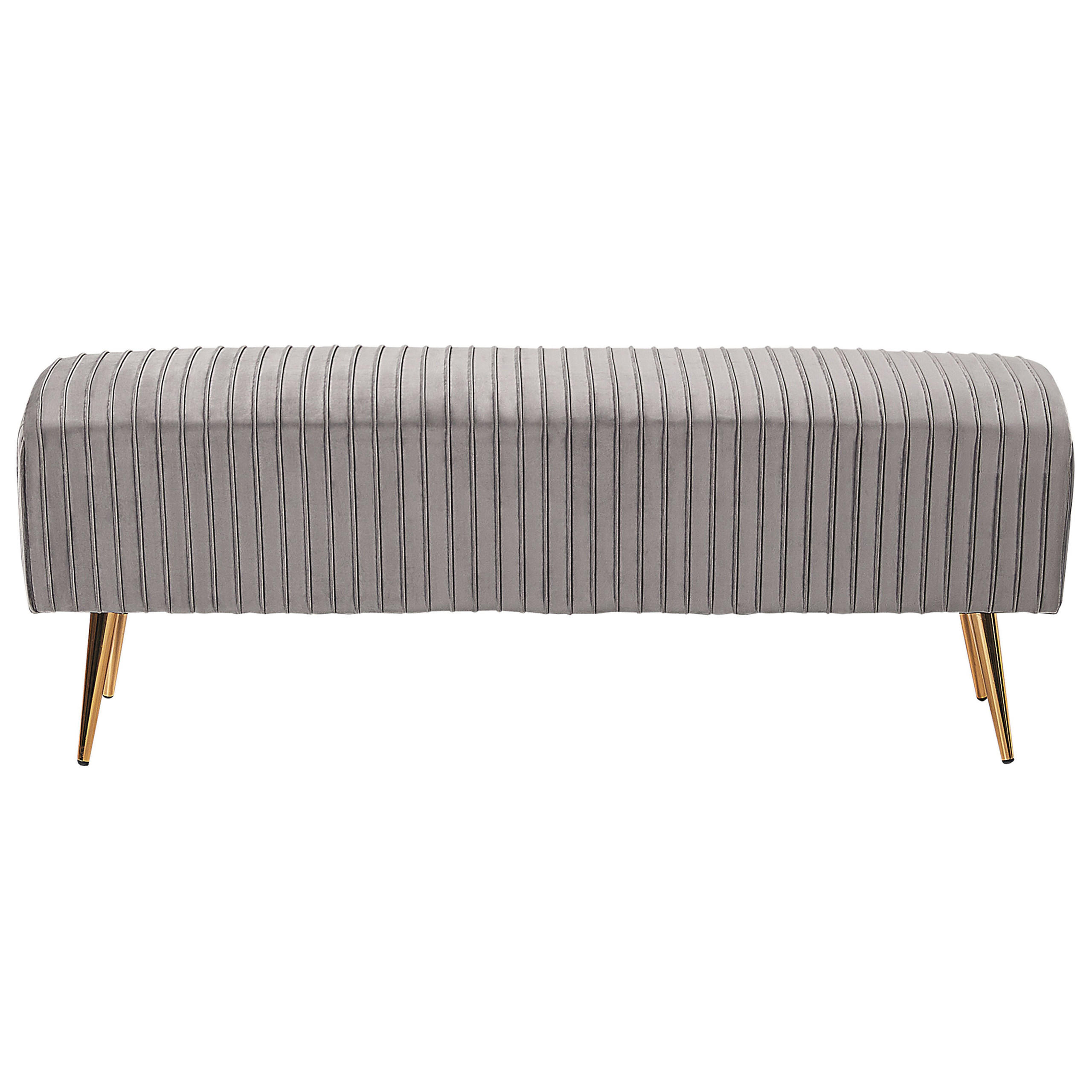 BANK Grau Paterson - Goldfarben/Grau, Textil (118/42/40cm) - Beliani