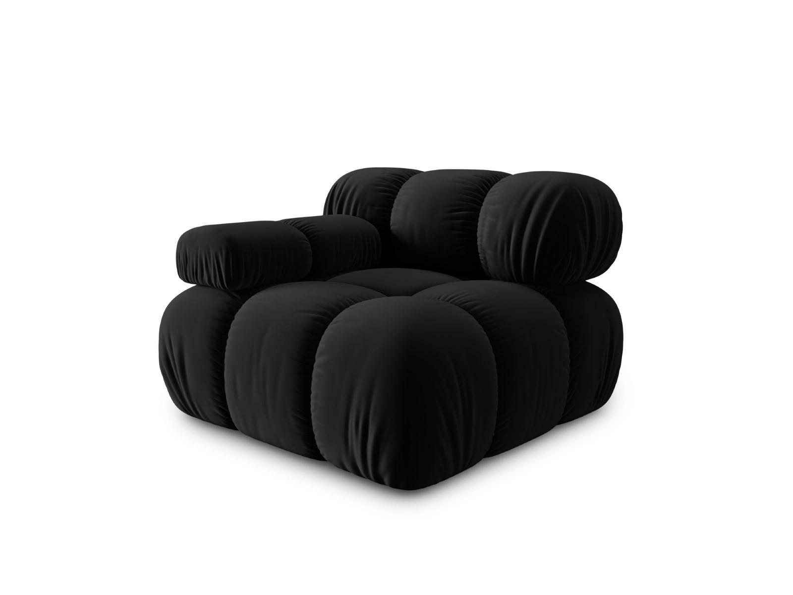 MODUL links Bellis aus Samt schwarz - Schwarz, Textil (94/70/94cm) - Micadoni