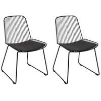 ESSZIMMERSTUHL 2er-Set Metall Schwarz Pensacola - Schwarz, Metall (52/83/57cm) - Beliani