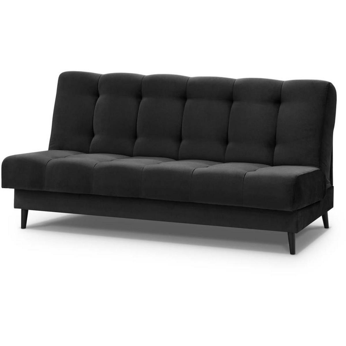 3-SITZER Schlafsofa Nancy schwarz - Schwarz, Holz/Textil (220/89/93cm) - Beautysofa
