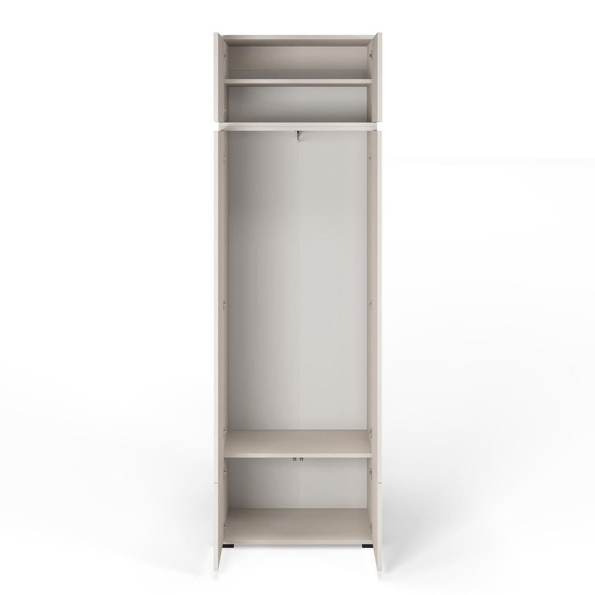 GARDEROBE Ritmo version 8 gefräste Kleiderschrank mit Polsterplatten Braun - Beige/Braun, Holzwerkstoff (170/225/40cm) - Jerpax