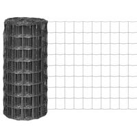 EUROZAUN Stahl 25/0,8 M Grau - Grau, Metall (2500/80cm) - vidaXL