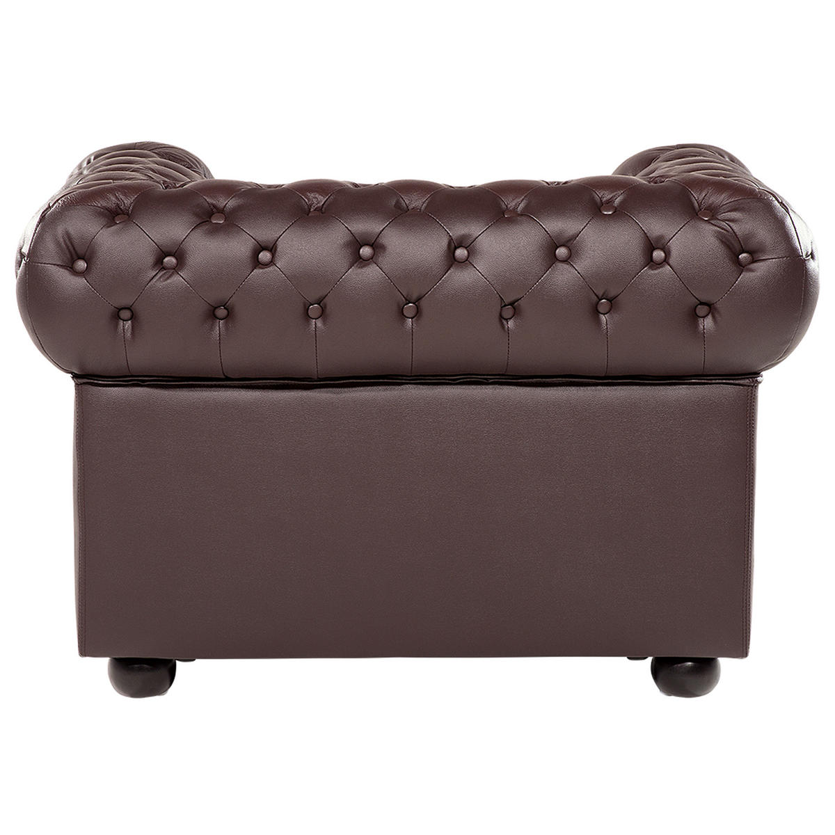 SESSEL Leder braun Chesterfield - Braun, Leder (108/70/77cm) - Beliani