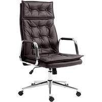 CHEFSESSEL Echtleder Braun - Chromfarben/Braun, Leder/Metall (60/111/65cm) - CLP