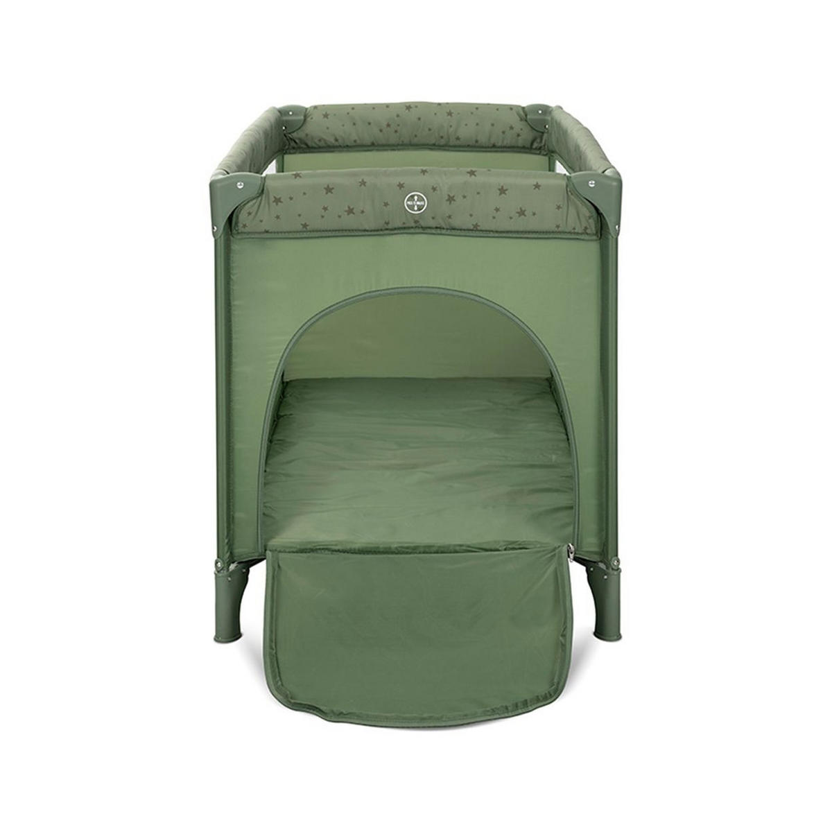 REISEBETT Carina 2 Ebenen dunkelgrün Matratze Tragetasche faltbar Räder mit Bremse - Grün, Kunststoff (67/125cm) - Lorelli