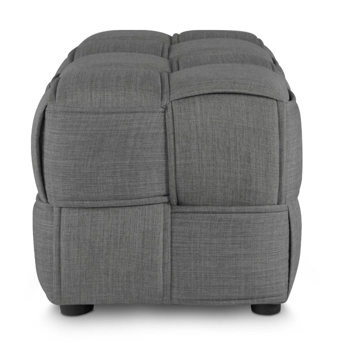 HOCKER in Polyester 86/40/43 cm in Grau - Grau, Textil (86/40/43cm) - Homestyle4u