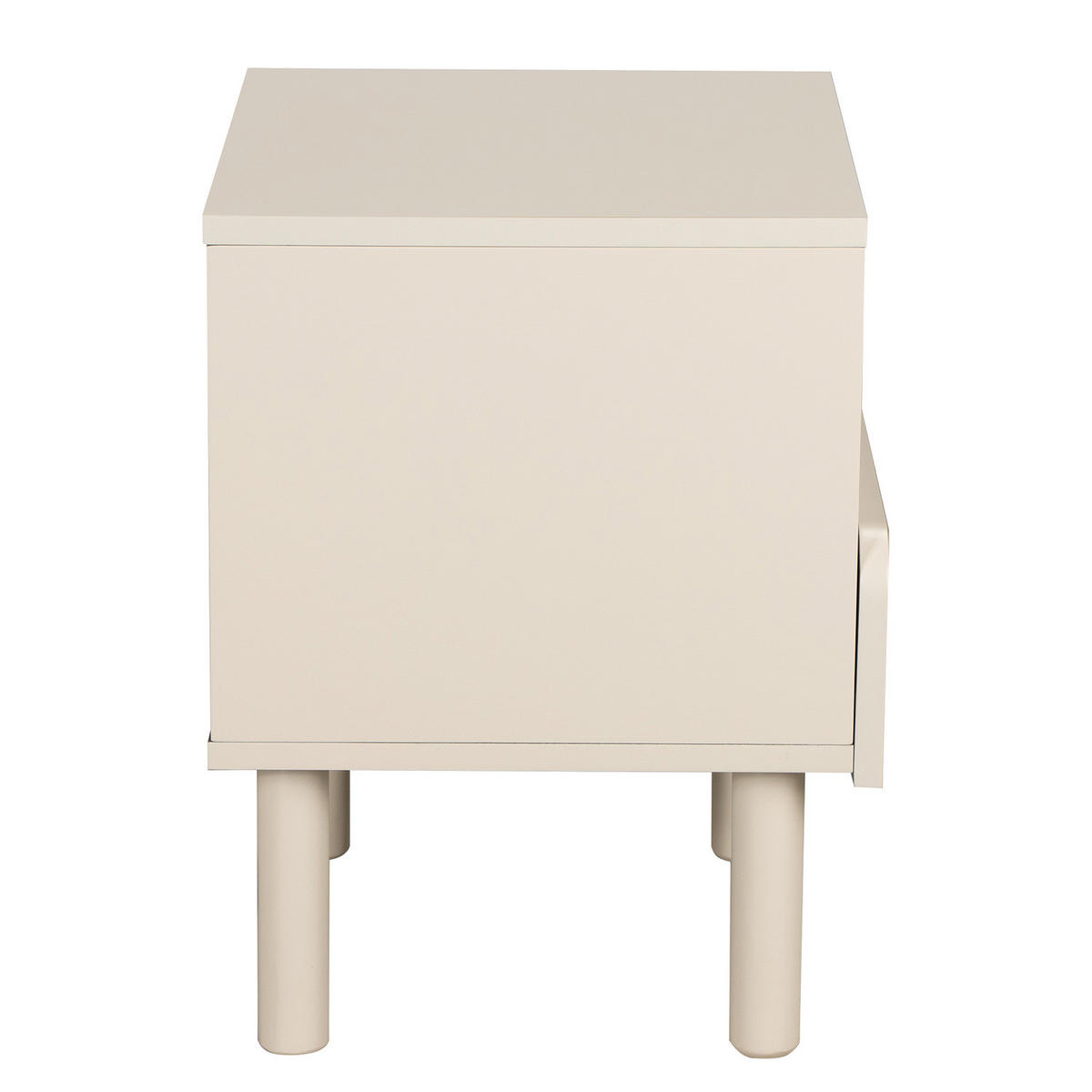 NACHTKOMMODE - Teilmassivholz - Beige, Holzwerkstoff/Metall (48/55/40cm) - home24