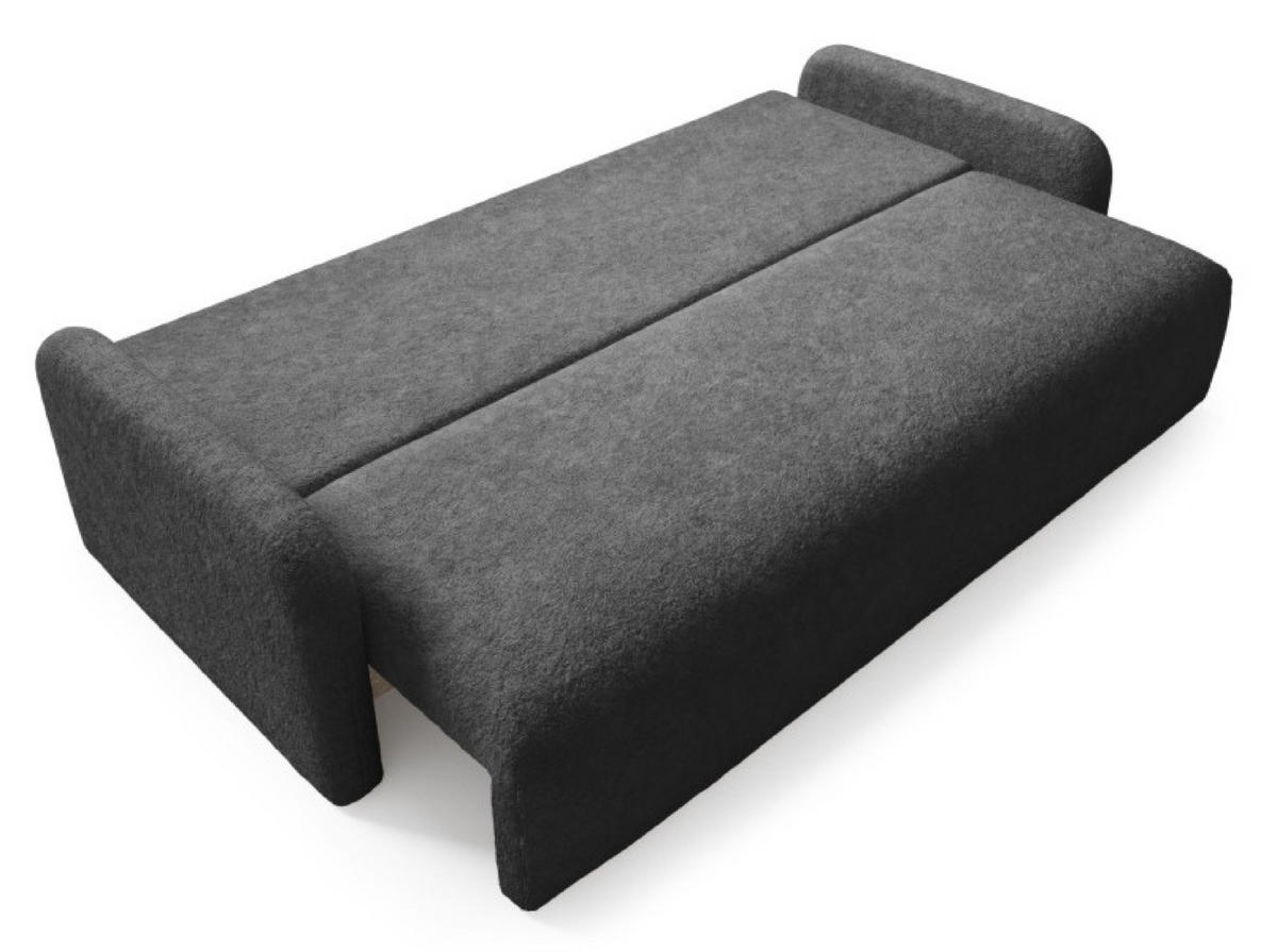 SOFA Grafit RAVI Mit Bettkasten Fredo 40 - Graphitfarben, Textil (218/90/88cm) - Sepro Meble