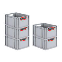 EUROBOX 5x Nextgen Color 22x30x40cm 20 Liter Griffe Rot Offen - Rot, Kunststoff (30/22/40cm) - PROREGAL