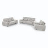 SITZGARNITUR Omega, zwei Sofas und Sessel, aus Kunstleder, Hellgrau - Hellgrau/Schwarz, Leder (225/88/98cm) - Beautysofa