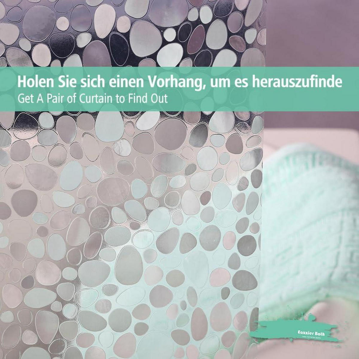 DUSCHVORHANG Kieselstein 183 x 200 cm Transparent - Transparent, Kunststoff (200/180cm)