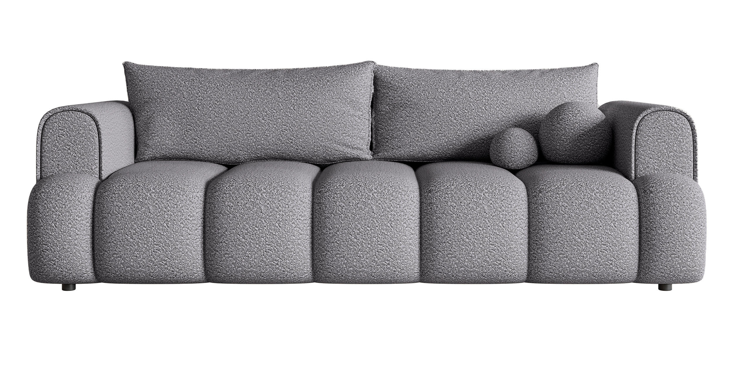 SCHLAFSOFA Dandelino Grau Boucle - Schwarz/Grau, Kunststoff/Textil (250/90/112cm) - Selsey