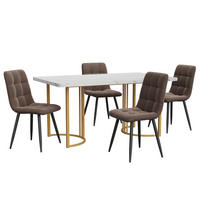 ESSGRUPPE DE-38981 140/80 cm Tisch mit 4 Stühlen Braun - Braun, Holzwerkstoff (140/75/80cm) - ComfortXL