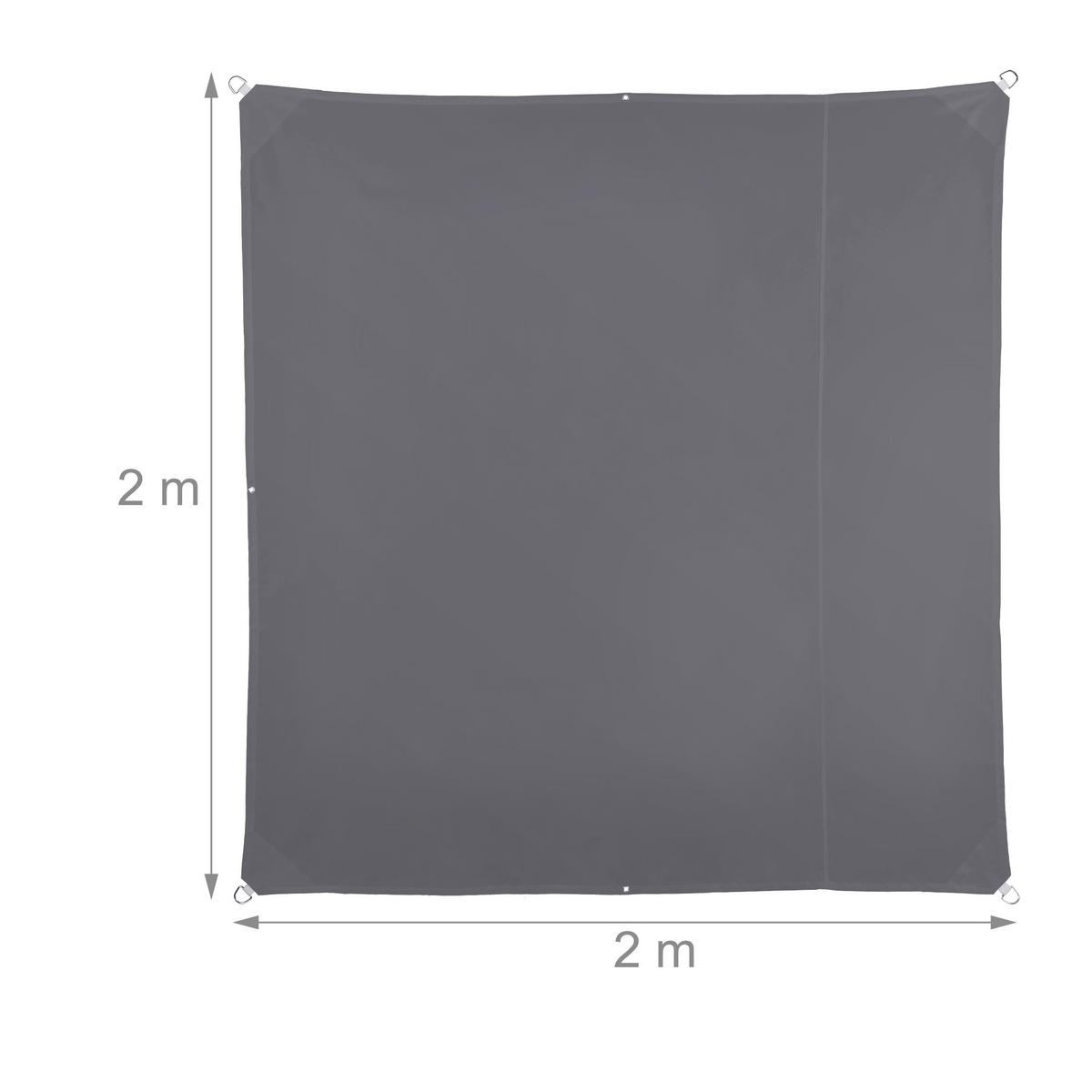 SONNENSEGEL - Grau, Textil/Metall (200/200cm) - Relaxdays