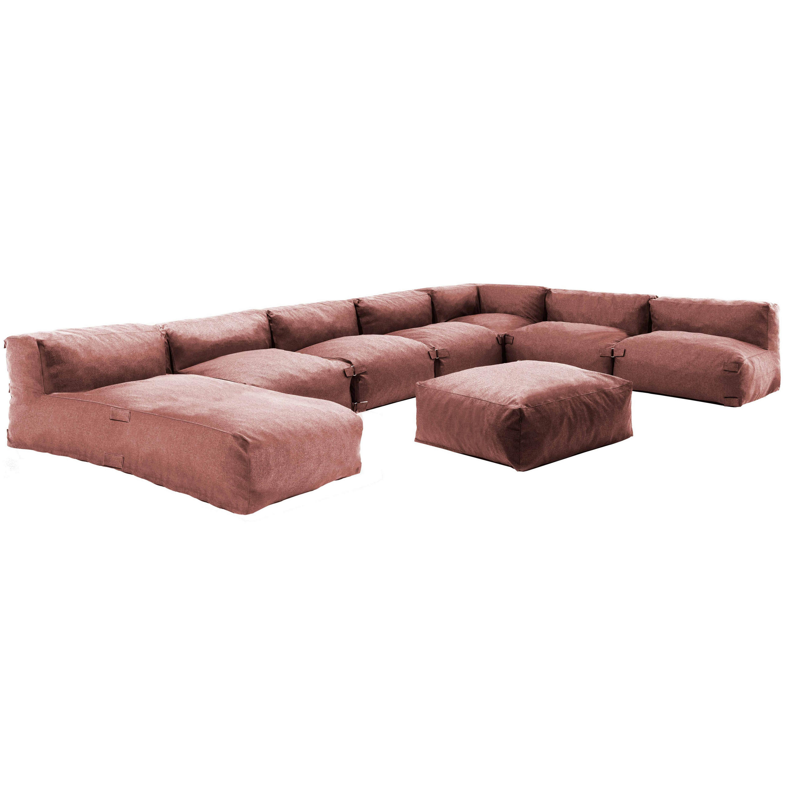 GARTENSOFA 8-tlg., Terrakotta - Braun, Textil (85/65/160cm) - Oviala