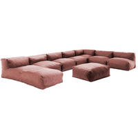 GARTENSOFA 8-tlg., Terrakotta - Braun, Textil (85/65/160cm) - Oviala
