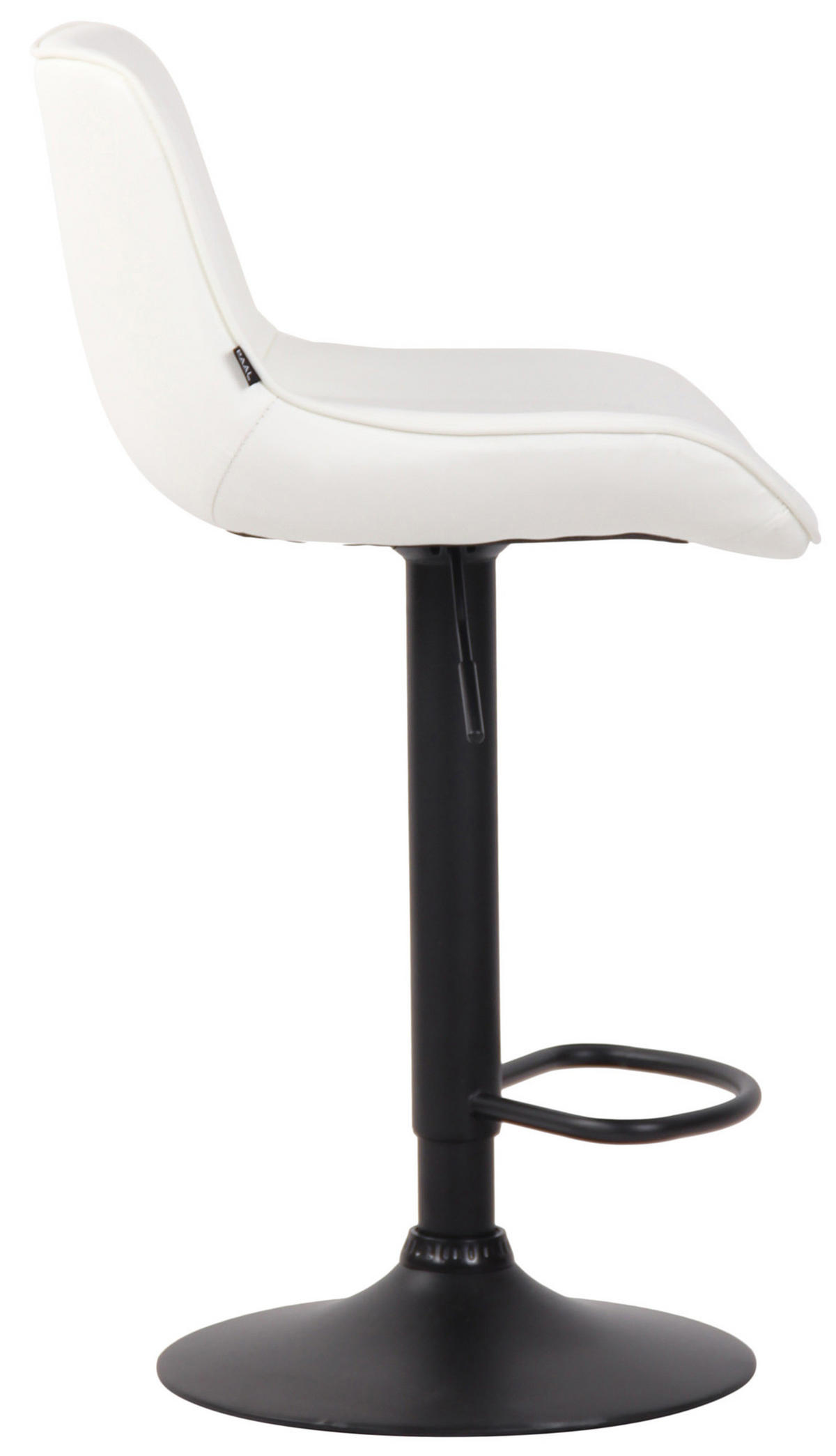 BARHOCKER Lento, Gestell schwarz, Kunstleder Weiß - Schwarz/Weiß, Kunststoff/Textil (50/100/50cm) - TPFLiving