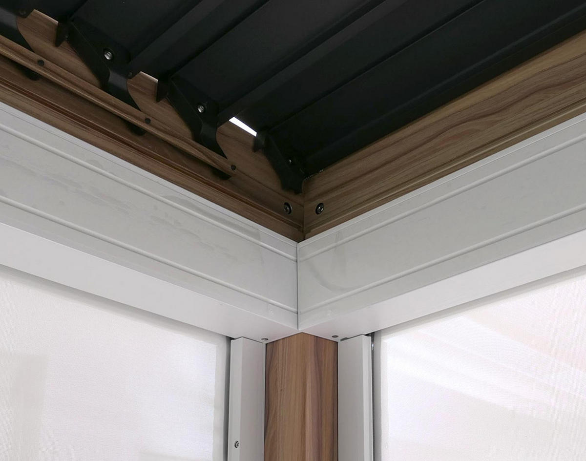 PERGOLA MIT SEITENWAND Weiß - Weiß, Metall (300/220/300cm) - MCW