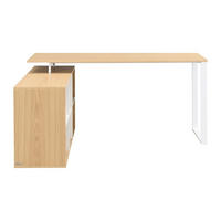 SCHREIBTISCH - 160 cm x 60 cm - Holz, Platte - Naturfarben Hell, Weiß - NIPILI - Naturfarben/Weiß, Holz (60/160/75cm) - Vente-Unique